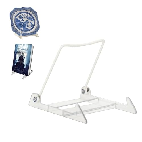 MADE IN USA 4-Pack Adjustable Acrylic Easels - Pla... (Acrylic White | Acrylic, Metal)