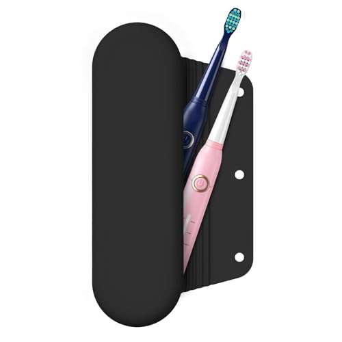 Silicone Electric Toothbrush Travel Case, Manual Toothbrush Travel Cover for Men and Women,Toothbrush Holder for Travel,Gym and More, Fits Most Manual and Electric Toothbrushes - Black