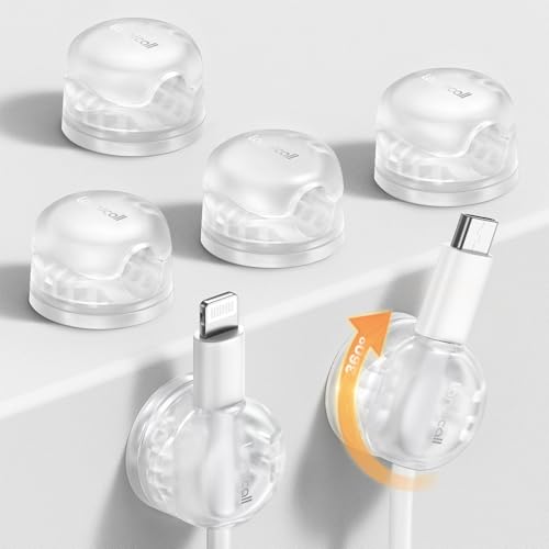 Lamicall 6Pack Clear Rotatable Cord Organizer, [1s...