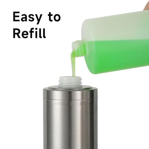 Brushed Nickel Soap Dispenser Stainless Steel Metal Pump Hand Lotion Bottle for Bathroom, Bedroom and Kitchen(300ML/10.15Ounce)