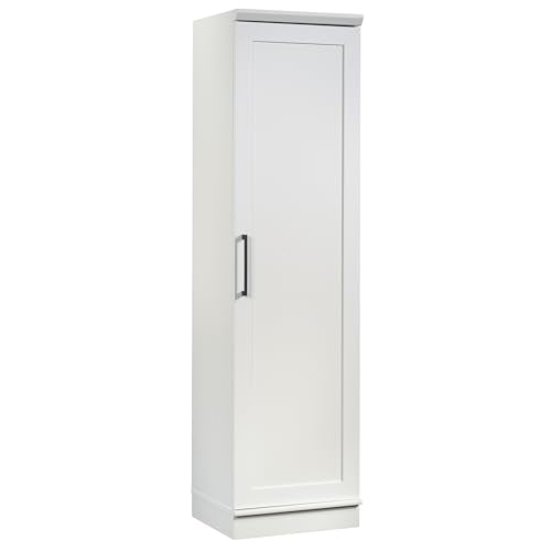 Sauder HomePlus Pantry Storage Cabinet, Soft White | Single Door, Adjustable Shelves, Kitchen Storage Cabinet