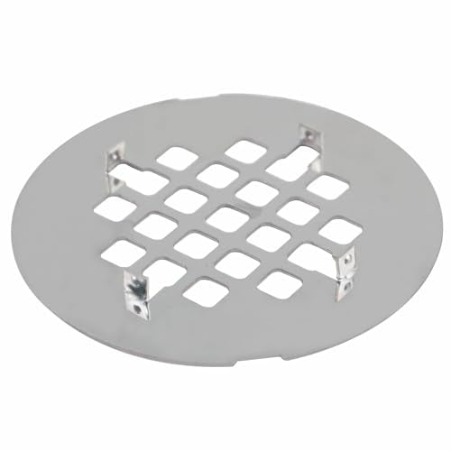 WELSAN 4-1/4" OD Brushed Nickel Shower Drain Cover,Round Shower Floor Drain | Snap-in, Stainless steel, Double-coated, Bath Shower Drain Assembly, Easy to Install, 4-1/4" OD and a pin distance of 2-7/8"