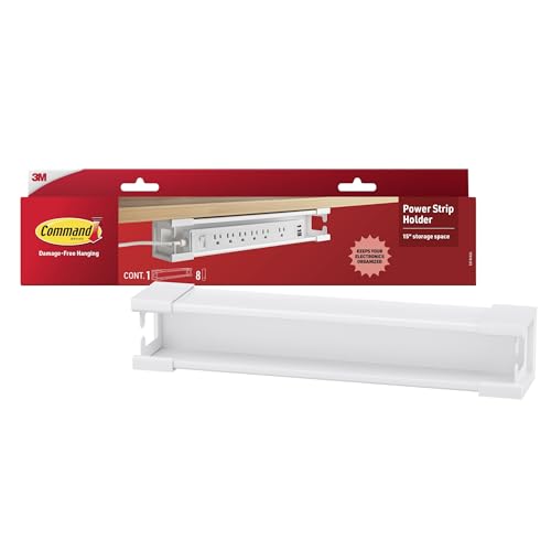 Power Strip Holder, 1 Unit, 8 Large Strips (White)