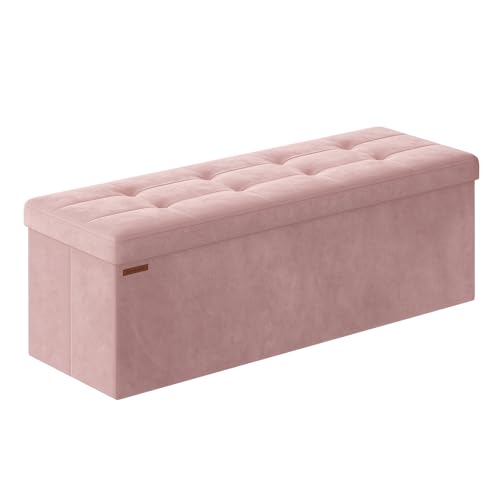 Mazie Collection - Storage Ottoman Bench, Foldable... (Jelly Pink)