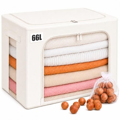 66L Large Cashmere Sweater Storage Bag with Steel... (Cream)