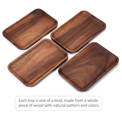 Serving Acacia Wood Valet Tray for Men Women, Catch All Acacia Mens Key Dump Bedside Nightstand Organizer EDC Decorative Wooden Tray for Phone Watch Wallet Keys Jewelry
