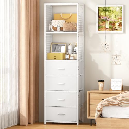Closet Drawer Organizer, Freestanding Closet Syste... (White)