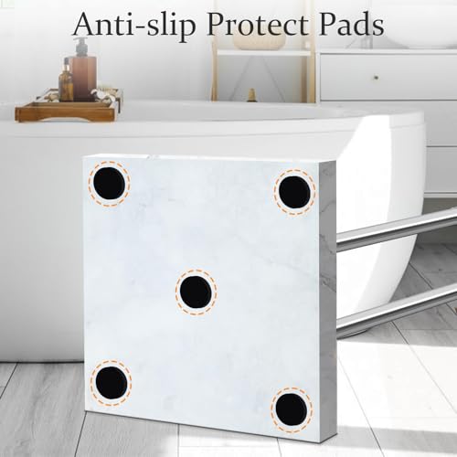 Kayfia 40'' Stainless Steel Towel Rack, Weighted Marble Base, 2 Tier | Width Adjustable Taller Design, Brushed Stainless Steel Finish, Stable Weighted Base, Suitable For Multiple Bathroom Spaces