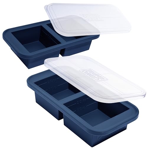 Souper Cubes 2 Cup Silicone Molds for Food, Blueberry, 2-Pack