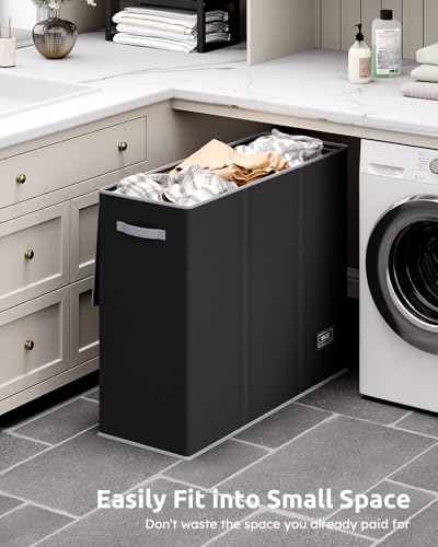 SOLEDI 180L Laundry Hamper 3 Section, Extra Large Laundry Hamper with Lid, Dirty Clothes Hamper with Sturdy Handle, Large Laundry Basket Organizer for Laundry Room, Bedroom, Hampers for Laundry