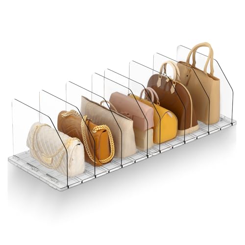 Purse Organizer for Closet, Adjustable Clear Handb... (Clear | PET)