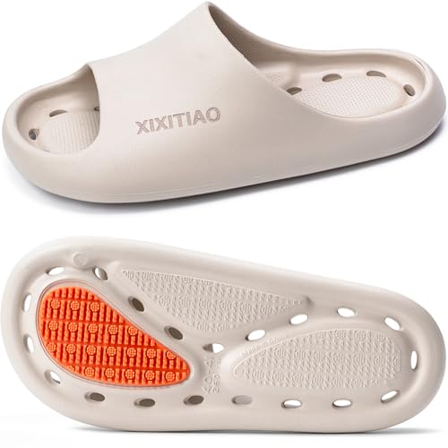 Non Slip Quick Drying Shower Shoes with Drain Hole... (Beige)