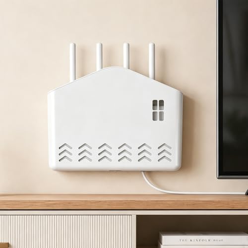 Router Box Hider for Wall Mount, WiFi Modem Box Hider with Cable Management