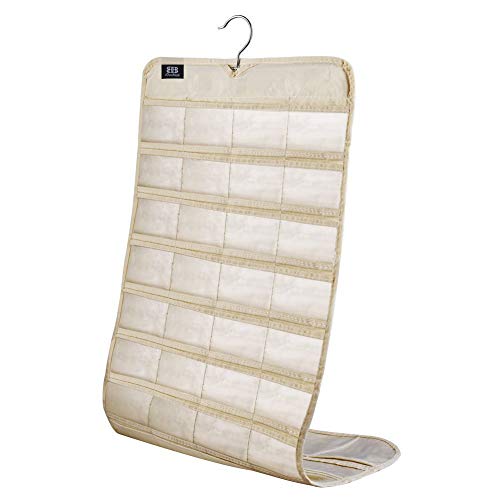 Hanging Jewelry Organizer,Accessories Organizer,80 Pocket Organizer for Holding Jewelries(Beige)