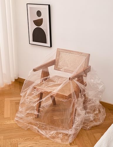 2 Pack Plastic Chair Cover for Moving and Storage 46"x 76" Plastic Furniture Covers Moving Heavy-Duty Water Resistant &Cover Dust-Proof for Indoor Outdoor Patio