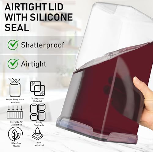 8.5L/287Oz Extra Large Airtight Food Storage Containers (2 PC) with Lids, Kitchen and Pantry Organization Containers for Baking Supplies, Cereal, Flour, Sugar, Rice (BPA Free)