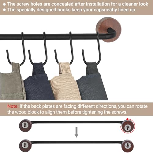 Mkono Hat Organizer, Metal Hat Rack for Wall Storage with 20 Hooks Set of 2 | Hanger for 20 Caps, Adjustable Hooks Design, Holder Baseball Caps Scarves Coats Belts, Closet Door Bedroom Entryroom Laundry