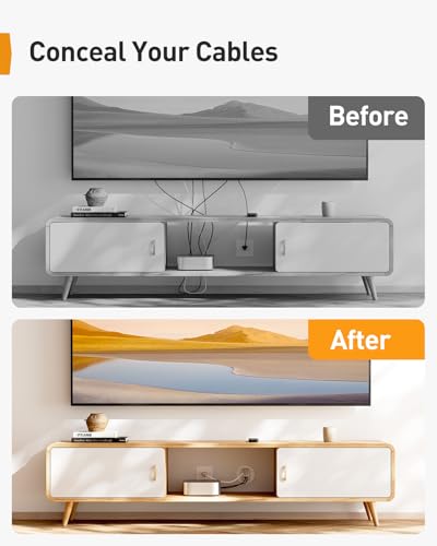 Perlegear in-Wall Cable Management Kit, TV Cord Hider for Wall Mounted TV and Speakers, Power and Low Voltage Wire Management. Includes Drill Template, Dust Bag and Drill Attachment for Easy Install