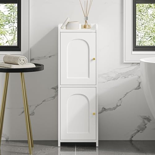 Bathroom Storage Cabinet, Small Corner Floor Cabin... (White)