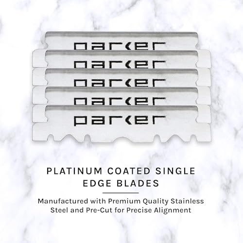 Parker SRRW Rosewood Handle Barber Straight Razor & 5 Blades | Rosewood Handle, Stainless Steel Arm And Clip-Lock Blade Holder Deliver Dependable Balance. Includes 5 Premium Razor Blades.