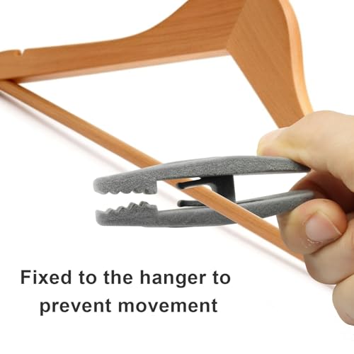 Velvet Hanger Clips, Gray, 40 PCS | Non-Slip Flocked Clips, For Pants, Skirts, Suits, Shirts, Socks