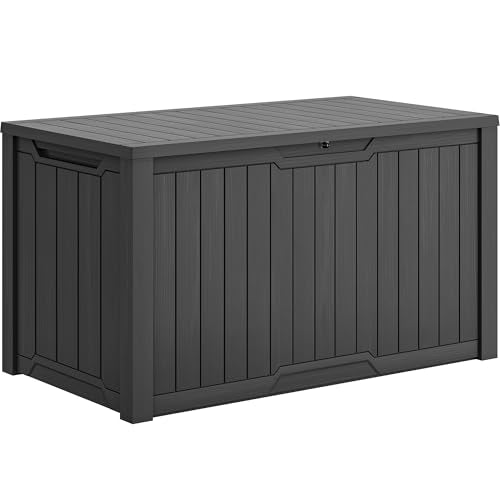 XXL 240 Gallon Large Outdoor Storage Deck Box for... (Dark Gray | Resin)