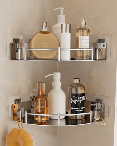 Corner Shower Caddy, Stainless Steel 304, Integrat... (2 Count | Silver)