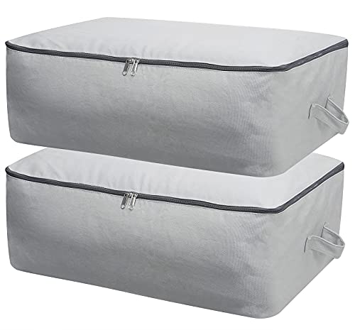Breathable & Durable Canvas Storage Bags, Light Gr... (2 Count | Light Gray | Cotton)