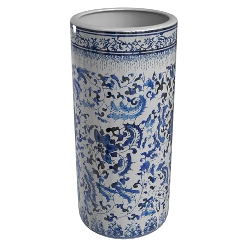 Red Lantern 18" Umbrella Stand - Blue and White Floral