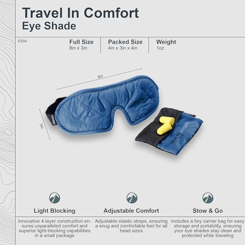 COCOON - Premium - Eye Shade, Sleep Eye Mask for Men Women, Light Blocking, Foam Ear Plugs - Indigo Blue