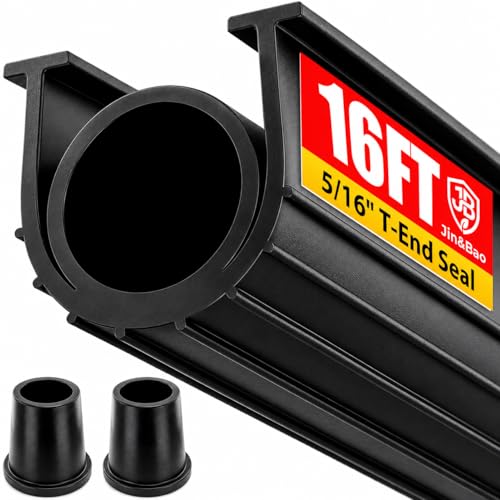 Garage Door Bottom Rubber Seal 5/16" T-End 16FT &... (Black | Rubber)