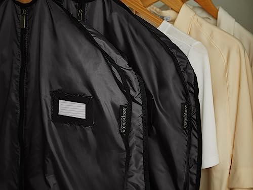 Covermates Deluxe Garment Bag Set for Closet Storage & Travel – Heavy Duty Hanging Suit & Dress Bags with ID Window, Accessory Pockets & Carrying Handles – Premium Wardrobe Protection, Black