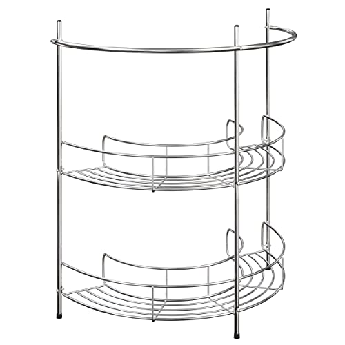 Pedestal Sink Organizer - Compact Under the Sink Rack with 2 Storage Shelves and Towel Holder - Space Saving Bathroom Storage by Lavish Home