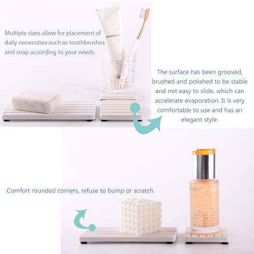 NiuYichee Set of 4 Water Absorbent Diatomite Coasters, Diatomaceous Earth Kitchen Soap Dish, Bathroom Trays, Water Absorbing Stone Used for Hand Soaps & Plants & Toiletries in The Modern Home