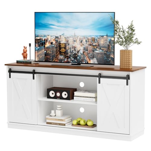 TV Stand for 65 Inch Television, Entertainment Cen... (White | Engineered Wood)