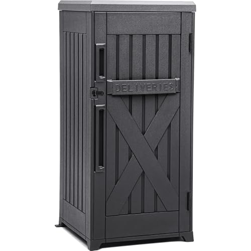 60 Gallon Large Package Delivery and Storage Box (Gray | Resin)