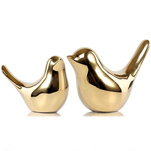 Small Birds Statues Home Decor, Modern Style, Gold... (Golden | Ceramic)