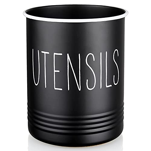 Kitchen Utensil Holder, 6.7" Utensil Holder for Ki... (Black | Metal,Steel)