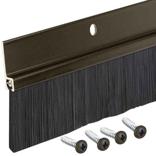Brown Aluminum Brush Door Sweep for Bottom of Door... (Brown)
