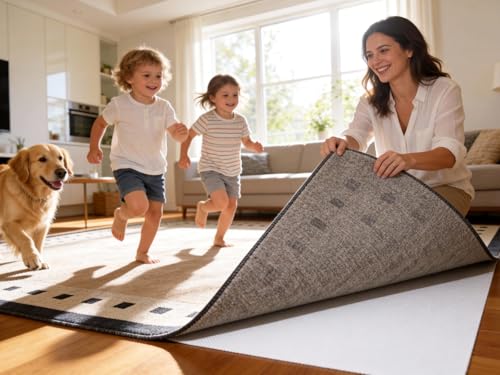 Mayhawk Non-Slip Rug Gripper Pad: Residue-Free Silicone, Hard Floors, 2X3Ft | Vacuum Tech for stronger grip; adhesive-free, BPA-free, low-profile, odorless, washable, reusable, safe for hardwood/tile/LVP
