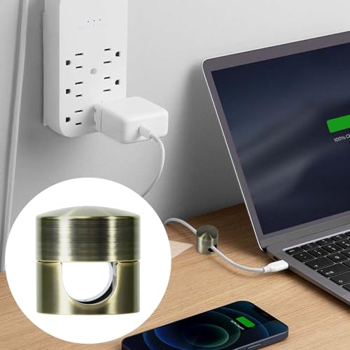 SmallCat 6Sets Charger Holders for Cords, Antique Copper Adhesive Cord Clip | Metal Cord Clips, Cable Anchor Holders, Adjustable Cable Management Wire Organizers for Desk, Office, Nightstand