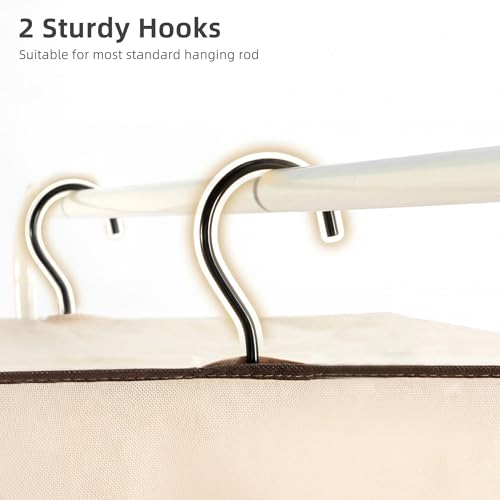 STORAGE MANIAC 57'' Garment Bags for Hanging Clothes, Hanging Garment Storage Bag with Sealed Clear Window, Long Garment Cover for Storage Dresses,Suits, 2-Pack
