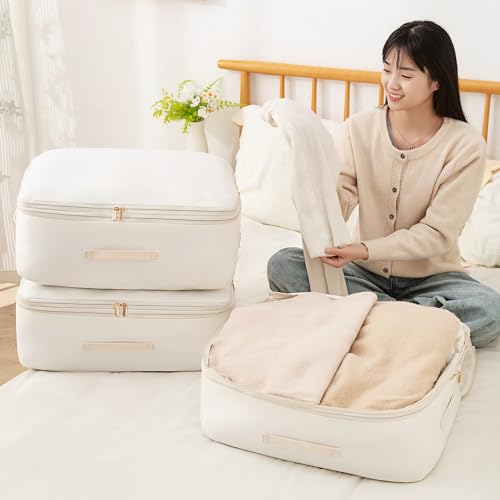 Ultra Space Saving Self Compression Organizer, Comforter Storage Bag for Clothes, Blankets, Pillows, Duvet, Comforters, Bedding Sets and Much More (Gray,X-L - 54 * 42 * 60cm)