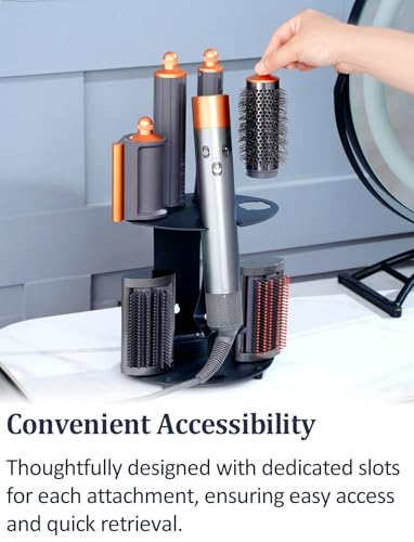 Nekuma Curling Iron Holder Attachments Compatible with Dyson Airwrap Organizer Stand on Desktop, Hair Wrap Storage Rack Accessories Wall Mounted for home / Bathroom