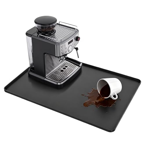 24-inch Coffee Mat - Heat Resistant Silicone for C... (black large | Silicone)