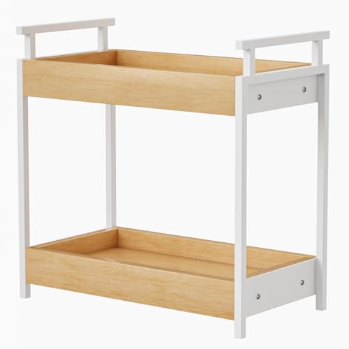 Countertop Coffee Station Organizer, 2 Tier Wooden... (Natural | Iron, Wood)