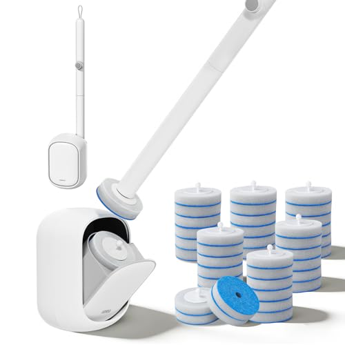 JUDRDO Disposable Toilet Brush, Toilet Bowl Cleaner, Toilet Bowl Brush | 36 Refills for Deep Toilet Cleaning,Toilet Brush and Holder Set for Hygienic Bathroom Maintenance