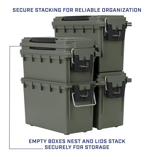 12626 Ammo Storage Box, Stackable .30 Cal Field Bo... (Green | Plastic)