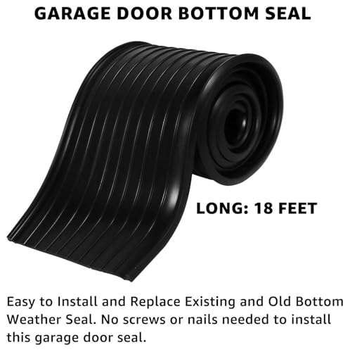 for Wayne Dalton Garage Door Bottom Weather Seal 154448 Fit 18 FT Wide Door | Round Bead Garage Doors Bottom's Weather Stripping Replacement Part (18 Feet)