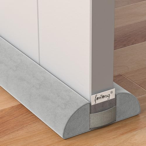 Door Draft Stopper 36" Adjustable Under Door Draft... (Gray | Polyester)